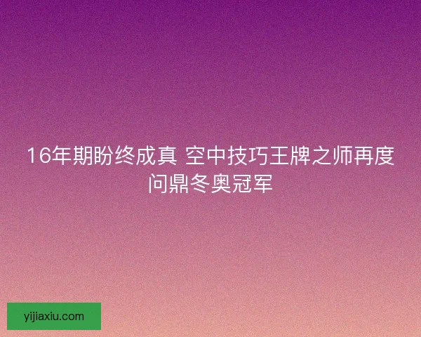 16年期盼终成真 空中技巧王牌之师再度问鼎冬奥冠军