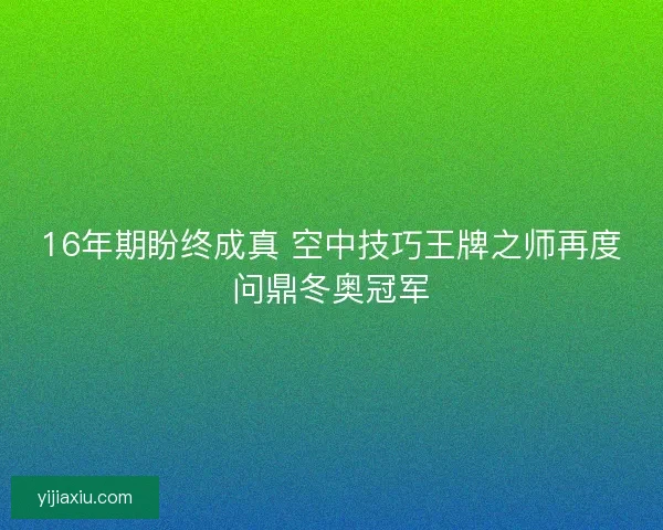 16年期盼终成真 空中技巧王牌之师再度问鼎冬奥冠军
