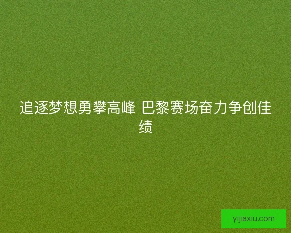 追逐梦想勇攀高峰 巴黎赛场奋力争创佳绩 追逐梦想勇攀高峰 巴黎赛场奋力争创佳绩